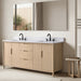Vanity Art 72" Freestanding Bathroom Vanity with Integrated Finger Pull Doors and Engineered Stone Top - HomeBeyond