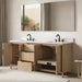 Vanity Art 72" Freestanding Bathroom Vanity with Integrated Finger Pull Doors and Engineered Stone Top - HomeBeyond
