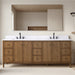 Vanity Art 84" Double Sink Freestanding Bathroom Vanity with Engineered Stone Top - HomeBeyond