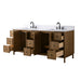 Vanity Art 84" Double Sink Freestanding Bathroom Vanity with Engineered Stone Top - HomeBeyond