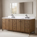 Vanity Art 84" Double Sink Freestanding Bathroom Vanity with Engineered Stone Top - HomeBeyond