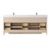 Vanity Art 84" Freestanding Bathroom Vanity with Integrated Finger Pull Doors and Engineered Stone Top - HomeBeyond