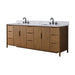 Vanity Art 84" Freestanding Bathroom Vanity with Integrated Finger Pull Doors and Engineered Stone Top - HomeBeyond