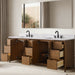 Vanity Art 84" Freestanding Bathroom Vanity with Integrated Finger Pull Doors and Engineered Stone Top - HomeBeyond