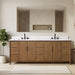 Vanity Art 84" Freestanding Bathroom Vanity with Integrated Finger Pull Doors and Engineered Stone Top - HomeBeyond