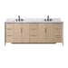 Vanity Art 84" Freestanding Bathroom Vanity with Integrated Finger Pull Doors and Engineered Stone Top - HomeBeyond