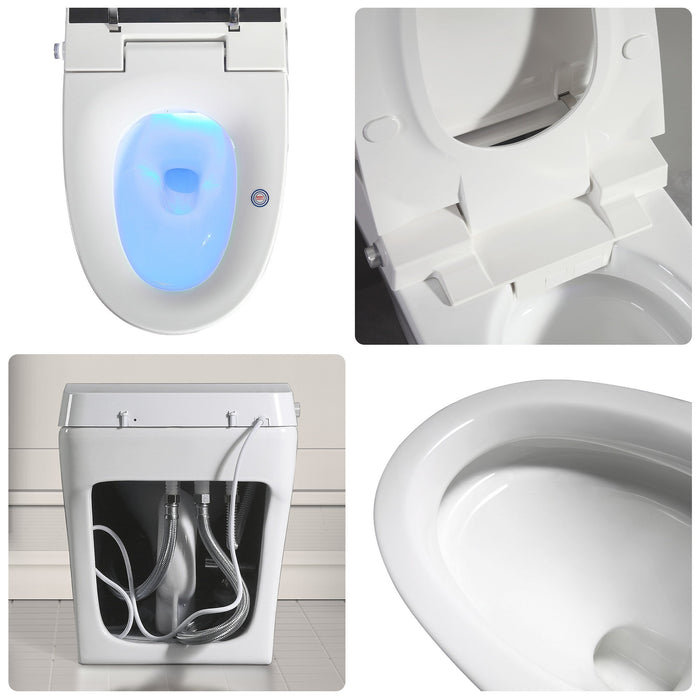 Vanity Art Smart Toilet with Elongated Heat Seat, Warm Water, Air Dry, Moving Cleanse - HomeBeyond