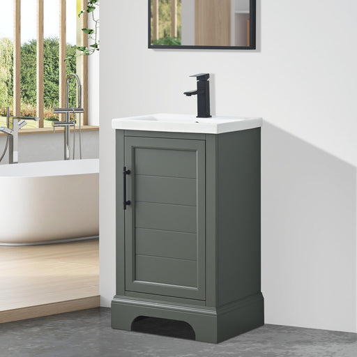 Vannes 20" Single Sink Bathroom Vanity in Silver Grey / White / Vintage Green / Vintage Spruce Blue - HomeBeyond
