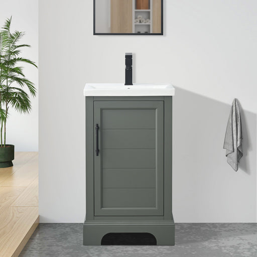 Vannes 20" Single Sink Bathroom Vanity in Silver Grey / White / Vintage Green / Vintage Spruce Blue - HomeBeyond