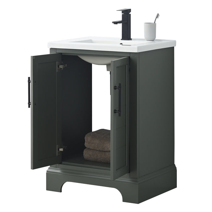 Vannes 24" Single Sink Bathroom Vanity in Silver Grey / White / Vintage Green / Vintage Spruce Blue - HomeBeyond