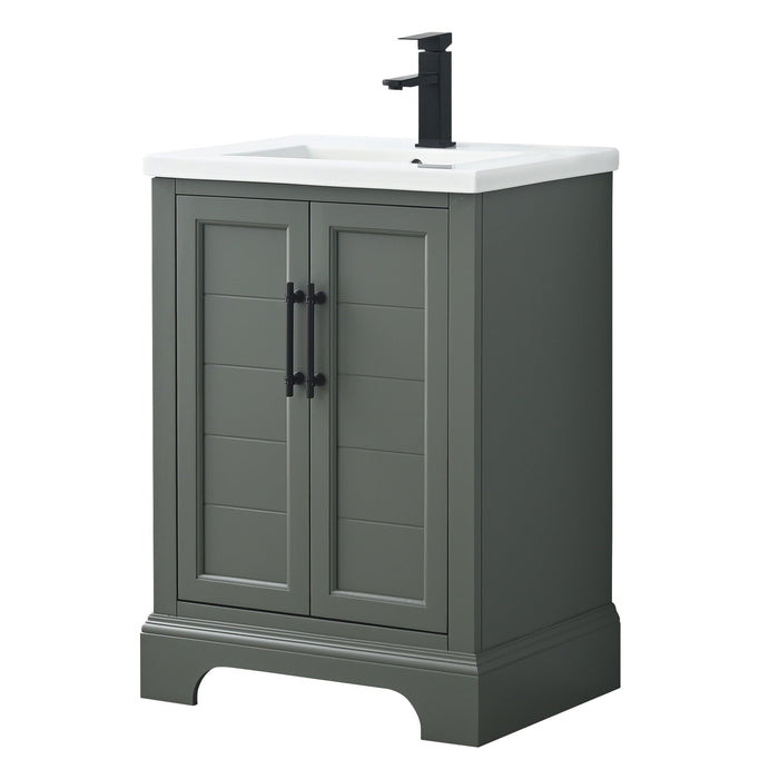 Vannes 24" Single Sink Bathroom Vanity in Silver Grey / White / Vintage Green / Vintage Spruce Blue - HomeBeyond