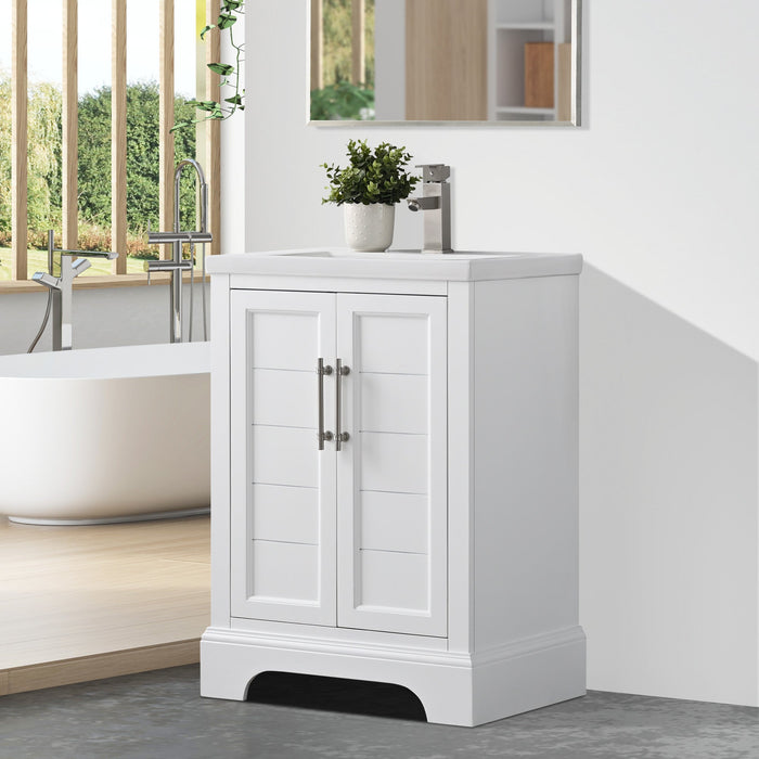Vannes 24" Single Sink Bathroom Vanity in Silver Grey / White / Vintage Green / Vintage Spruce Blue - HomeBeyond