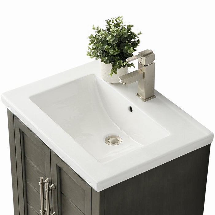 Vannes 24" Single Sink Bathroom Vanity in Silver Grey / White / Vintage Green / Vintage Spruce Blue - HomeBeyond