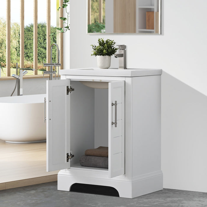 Vannes 24" Single Sink Bathroom Vanity in Silver Grey / White / Vintage Green / Vintage Spruce Blue - HomeBeyond