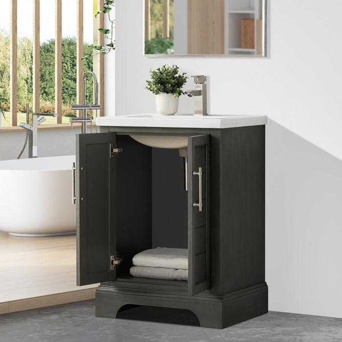 Vannes 24" Single Sink Bathroom Vanity in Silver Grey / White / Vintage Green / Vintage Spruce Blue - HomeBeyond