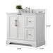 Vannes 36" Single Sink Bathroom Vanity in Silver Grey / White / Vintage Green / Vintage Spruce Blue - HomeBeyond