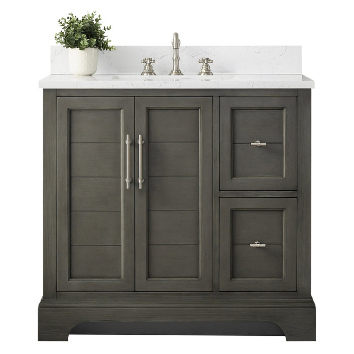 Vannes 36" Single Sink Bathroom Vanity in Silver Grey / White / Vintage Green / Vintage Spruce Blue - HomeBeyond