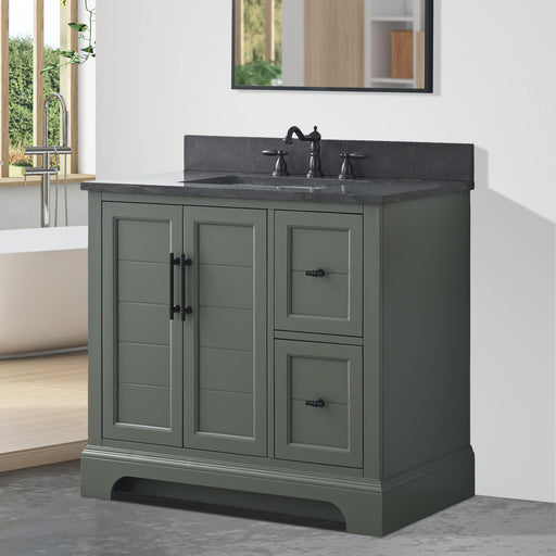 Vannes 36" Single Sink Bathroom Vanity in Silver Grey / White / Vintage Green / Vintage Spruce Blue - HomeBeyond