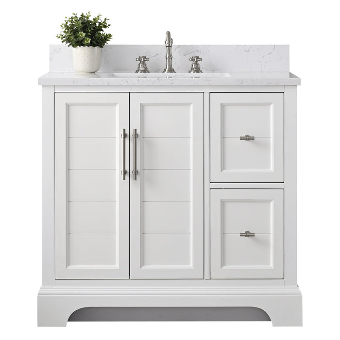 Vannes 36" Single Sink Bathroom Vanity in Silver Grey / White / Vintage Green / Vintage Spruce Blue - HomeBeyond