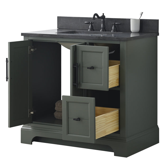 Vannes 36" Single Sink Bathroom Vanity in Silver Grey / White / Vintage Green / Vintage Spruce Blue - HomeBeyond