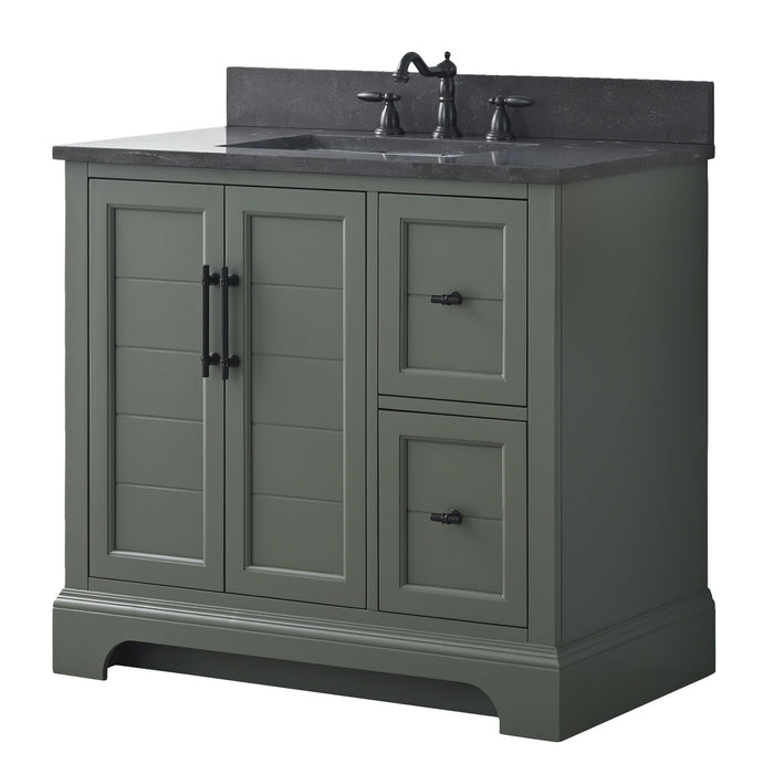 Vannes 36" Single Sink Bathroom Vanity in Silver Grey / White / Vintage Green / Vintage Spruce Blue - HomeBeyond