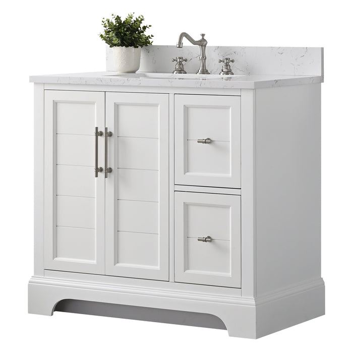 Vannes 36" Single Sink Bathroom Vanity in Silver Grey / White / Vintage Green / Vintage Spruce Blue - HomeBeyond