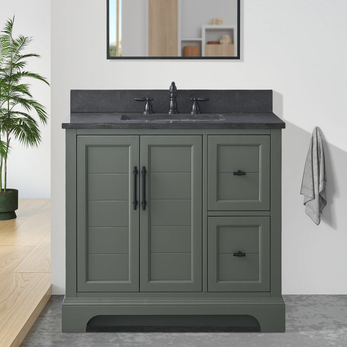 Vannes 36" Single Sink Bathroom Vanity in Silver Grey / White / Vintage Green / Vintage Spruce Blue - HomeBeyond