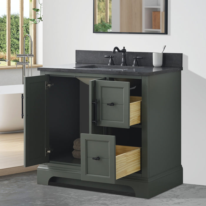 Vannes 36" Single Sink Bathroom Vanity in Silver Grey / White / Vintage Green / Vintage Spruce Blue - HomeBeyond