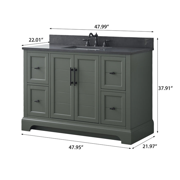 Vannes 48" Single Sink Bathroom Vanity in Silver Grey / White / Vintage Green / Vintage Spruce Blue - HomeBeyond