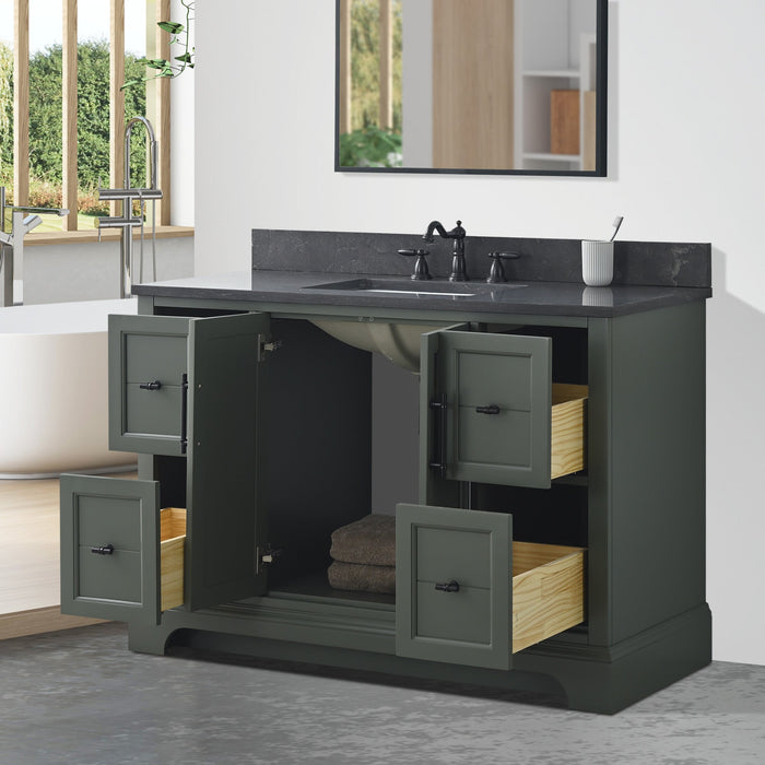 Vannes 48" Single Sink Bathroom Vanity in Silver Grey / White / Vintage Green / Vintage Spruce Blue - HomeBeyond