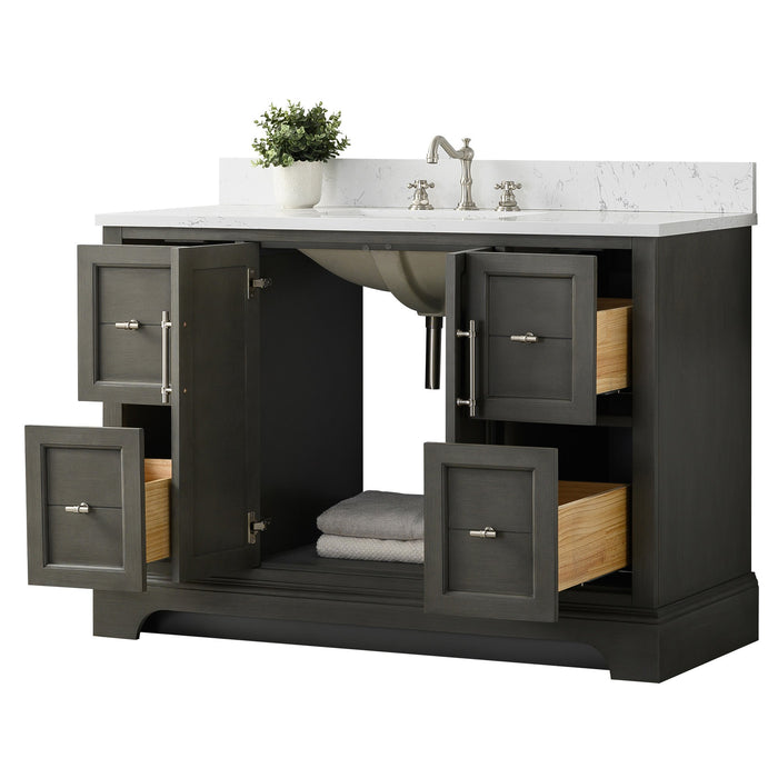 Vannes 48" Single Sink Bathroom Vanity in Silver Grey / White / Vintage Green / Vintage Spruce Blue - HomeBeyond