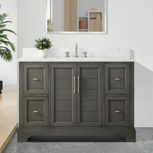 Vannes 48" Single Sink Bathroom Vanity in Silver Grey / White / Vintage Green / Vintage Spruce Blue - HomeBeyond