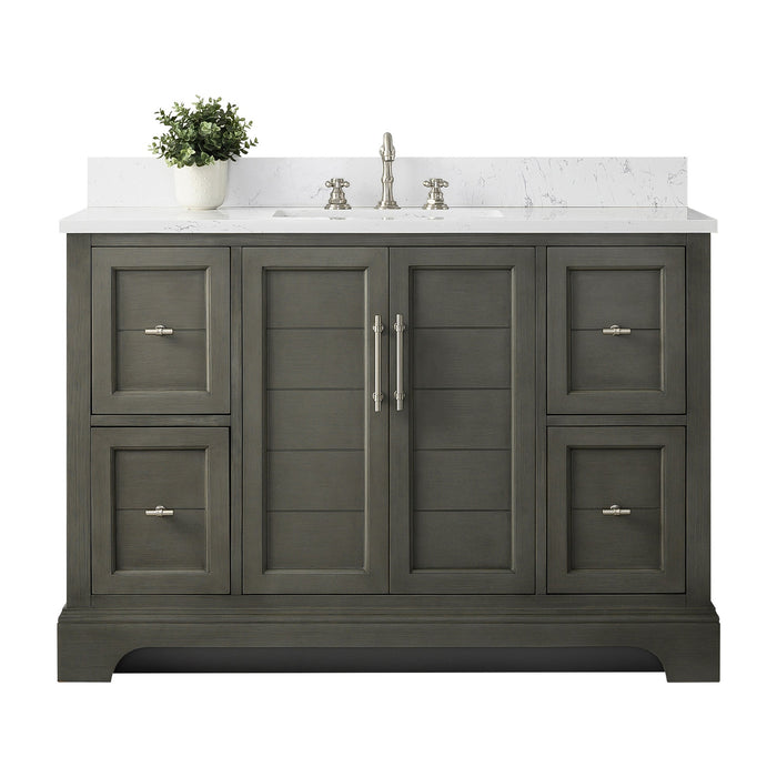 Vannes 48" Single Sink Bathroom Vanity in Silver Grey / White / Vintage Green / Vintage Spruce Blue - HomeBeyond