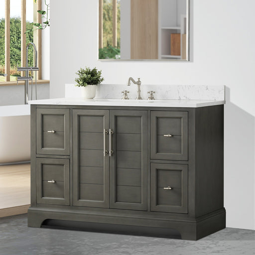 Vannes 48" Single Sink Bathroom Vanity in Silver Grey / White / Vintage Green / Vintage Spruce Blue - HomeBeyond