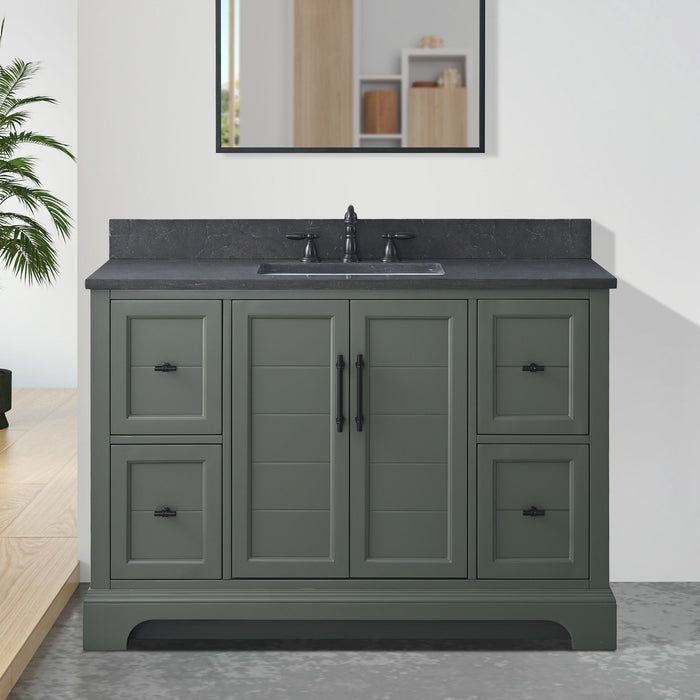 Vannes 48" Single Sink Bathroom Vanity in Silver Grey / White / Vintage Green / Vintage Spruce Blue - HomeBeyond
