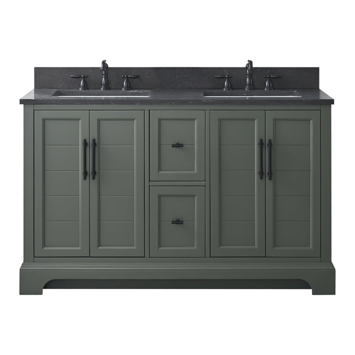 Vannes 54" Double Sink Bathroom Vanity in Silver Grey / White / Vintage Green / Vintage Spruce Blue - HomeBeyond