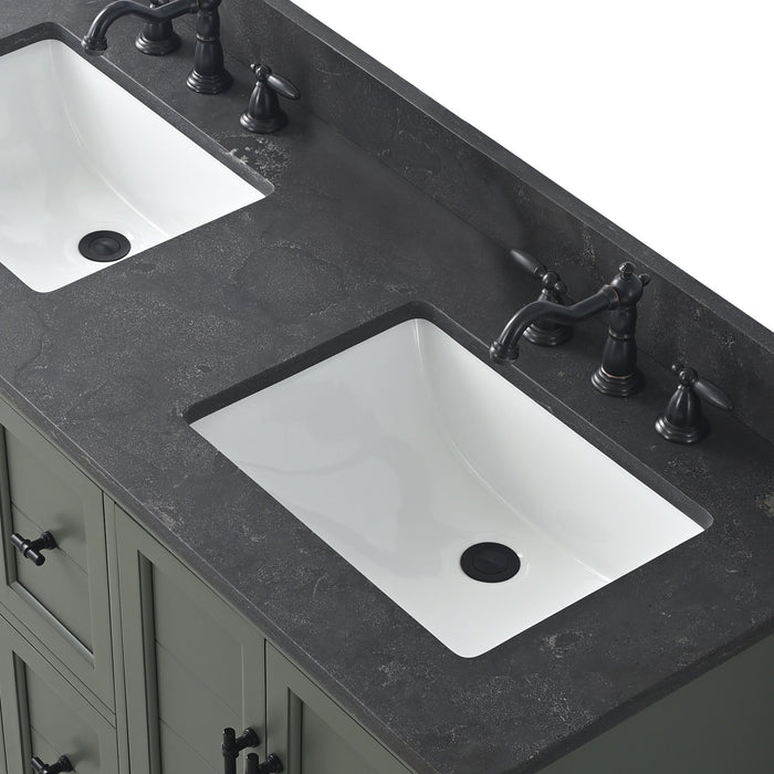 Vannes 54" Double Sink Bathroom Vanity in Silver Grey / White / Vintage Green / Vintage Spruce Blue - HomeBeyond