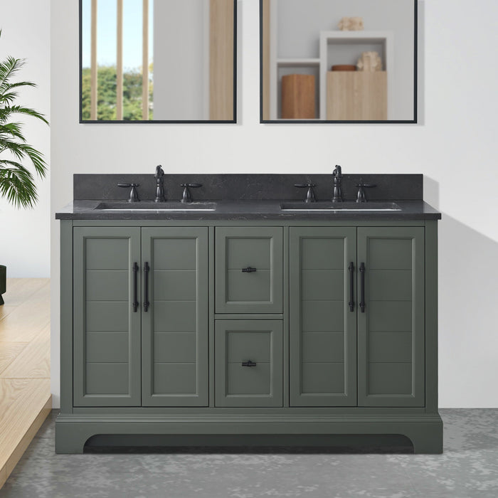 Vannes 54" Double Sink Bathroom Vanity in Silver Grey / White / Vintage Green / Vintage Spruce Blue - HomeBeyond