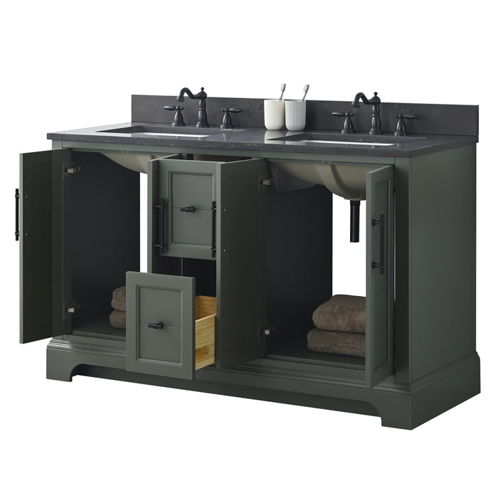 Vannes 54" Double Sink Bathroom Vanity in Silver Grey / White / Vintage Green / Vintage Spruce Blue - HomeBeyond
