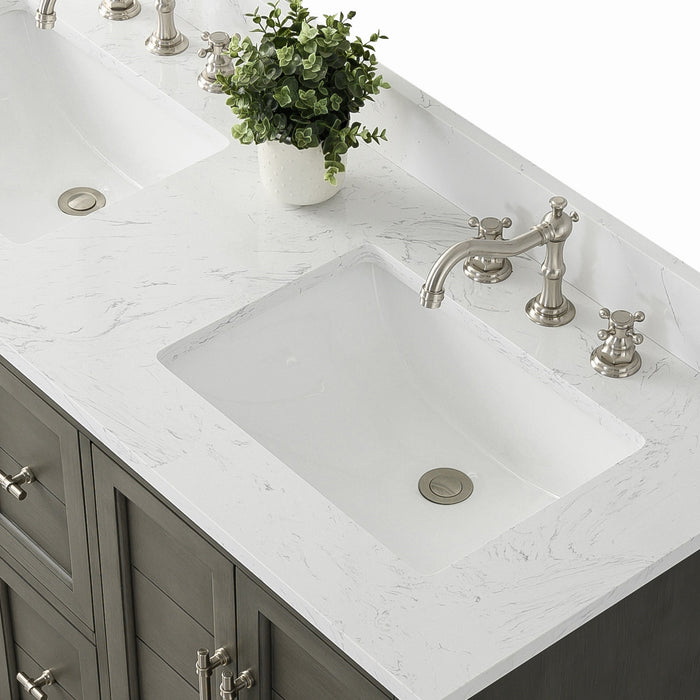 Vannes 54" Double Sink Bathroom Vanity in Silver Grey / White / Vintage Green / Vintage Spruce Blue - HomeBeyond