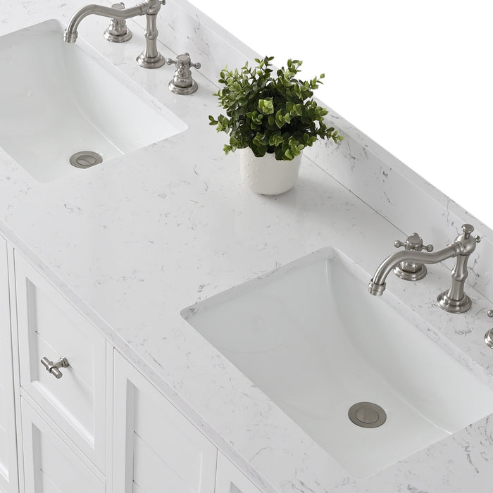 Vannes 60" Double Sink Bathroom Vanity in Silver Grey / White / Vintage Green / Vintage Spruce Blue - HomeBeyond