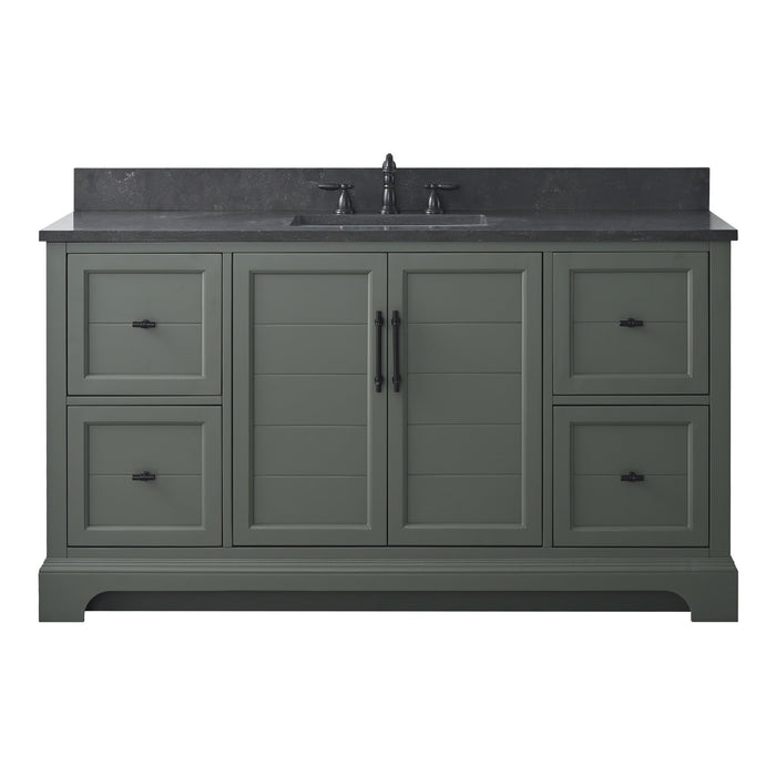 Vannes 60" Single Sink Bathroom Vanity in Silver Grey/ White / Vintage Green / Vintage Spruce Blue - HomeBeyond