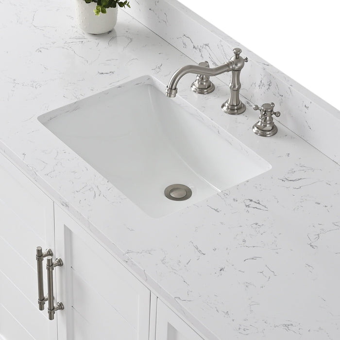 Vannes 60" Single Sink Bathroom Vanity in Silver Grey/ White / Vintage Green / Vintage Spruce Blue - HomeBeyond
