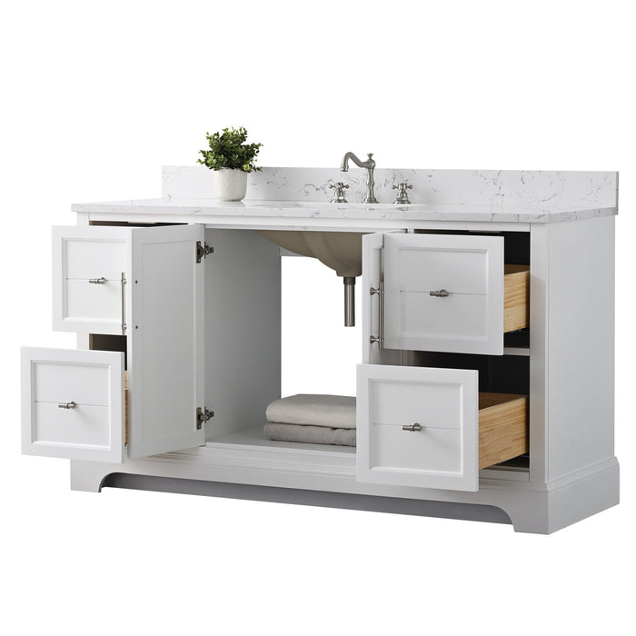 Vannes 60" Single Sink Bathroom Vanity in Silver Grey/ White / Vintage Green / Vintage Spruce Blue - HomeBeyond