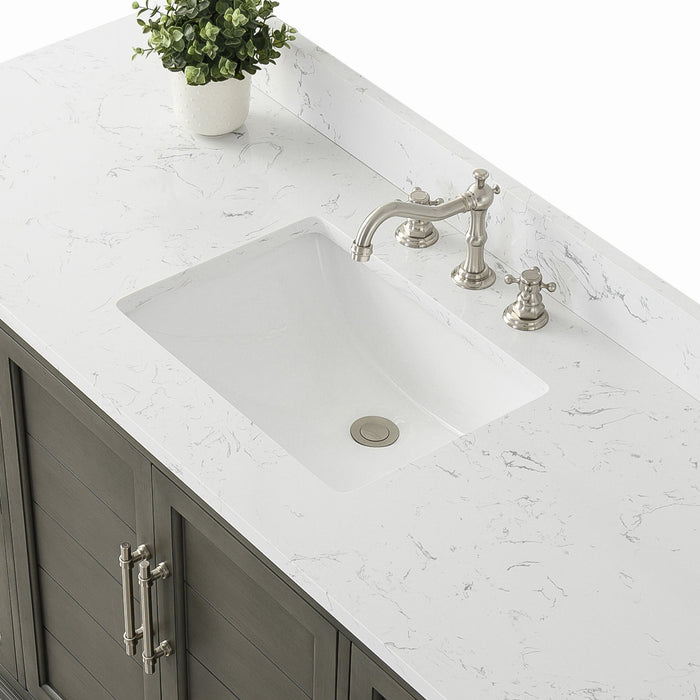Vannes 60" Single Sink Bathroom Vanity in Silver Grey/ White / Vintage Green / Vintage Spruce Blue - HomeBeyond