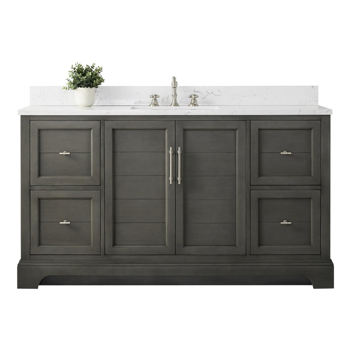 Vannes 60" Single Sink Bathroom Vanity in Silver Grey/ White / Vintage Green / Vintage Spruce Blue - HomeBeyond