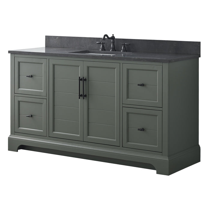 Vannes 60" Single Sink Bathroom Vanity in Silver Grey/ White / Vintage Green / Vintage Spruce Blue - HomeBeyond