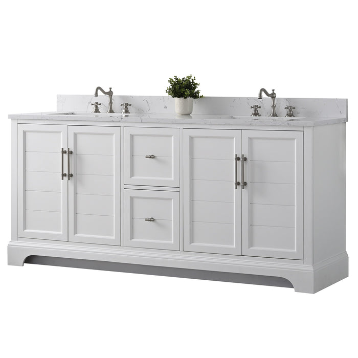 Vannes 72" Double Sink Bathroom Vanity in Silver Grey / White / Vintage Green / Vintage Spruce Blue - HomeBeyond