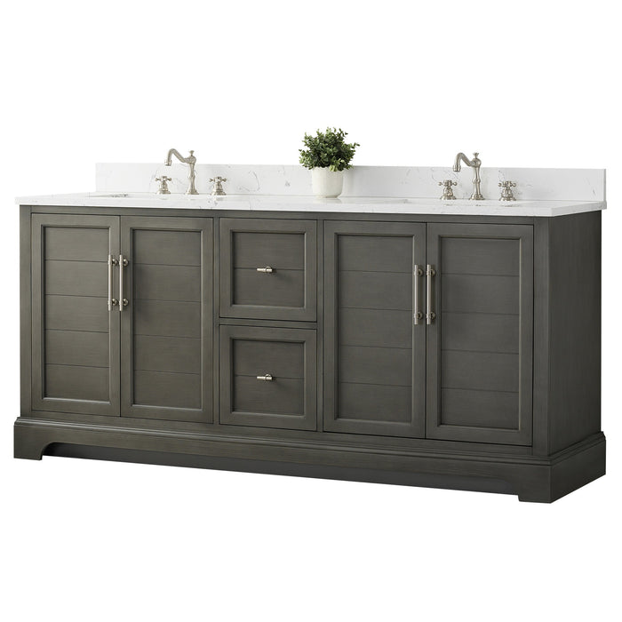Vannes 72" Double Sink Bathroom Vanity in Silver Grey / White / Vintage Green / Vintage Spruce Blue - HomeBeyond