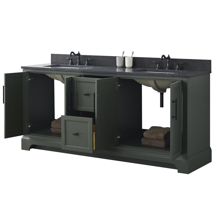 Vannes 72" Double Sink Bathroom Vanity in Silver Grey / White / Vintage Green / Vintage Spruce Blue - HomeBeyond